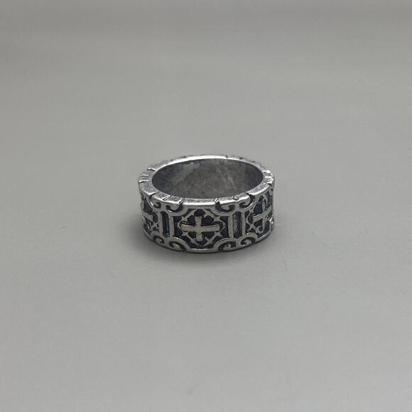 Y2K Grunge Silver Gothic Cross Ring – Size 10, Unisex, Brand New - Picture 7 of 7
